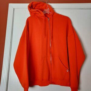 Orange Russell Athletic 3XL Zip Up Hooded Sweatshirt